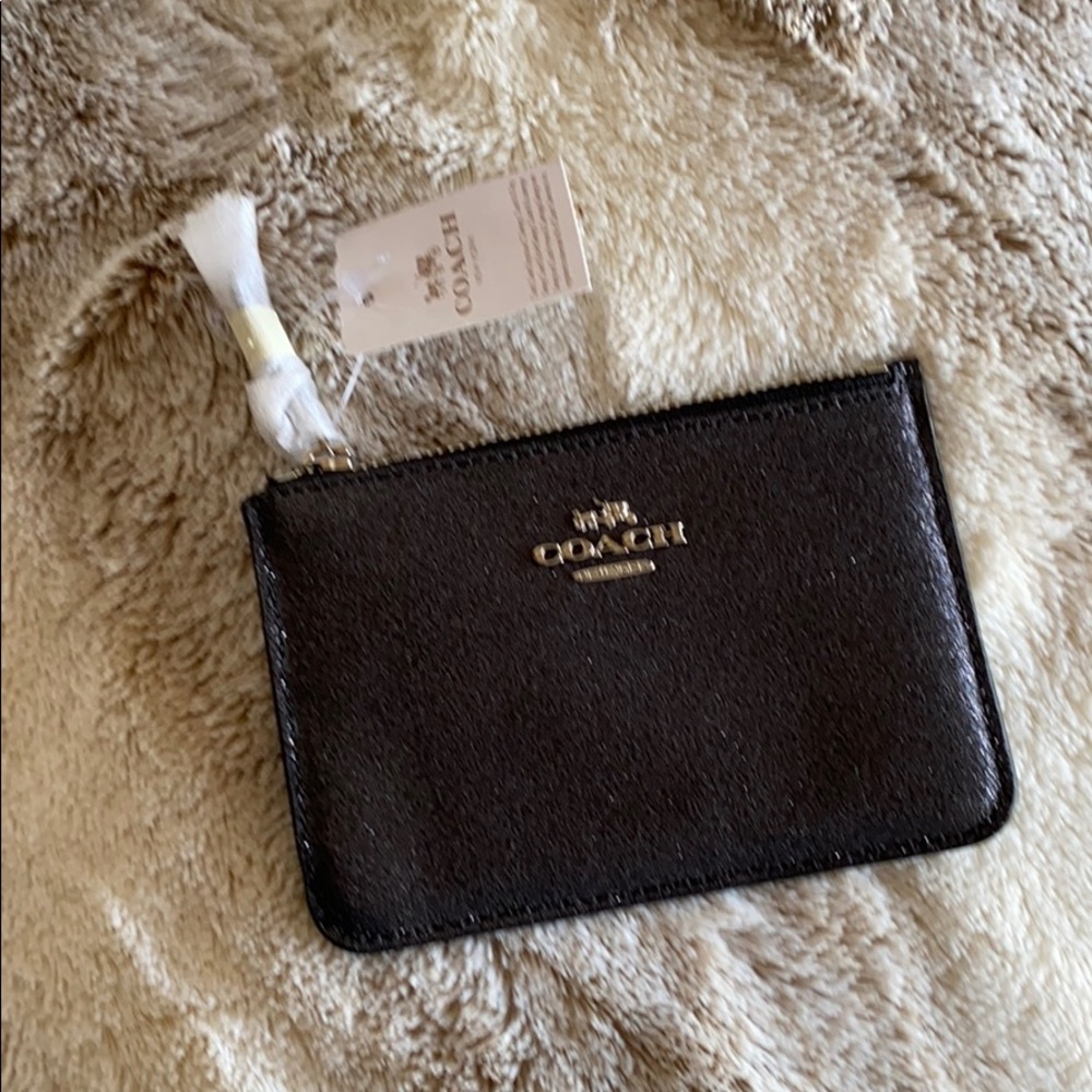 BNWT COACH card holder keg chain (black)